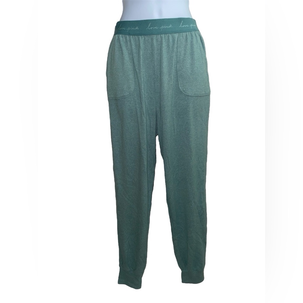 green vs pink joggers with elastic waistband